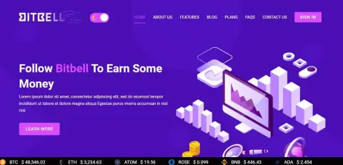 نمای بیت‌بل؛ وب‌سایت محصول کریپتو